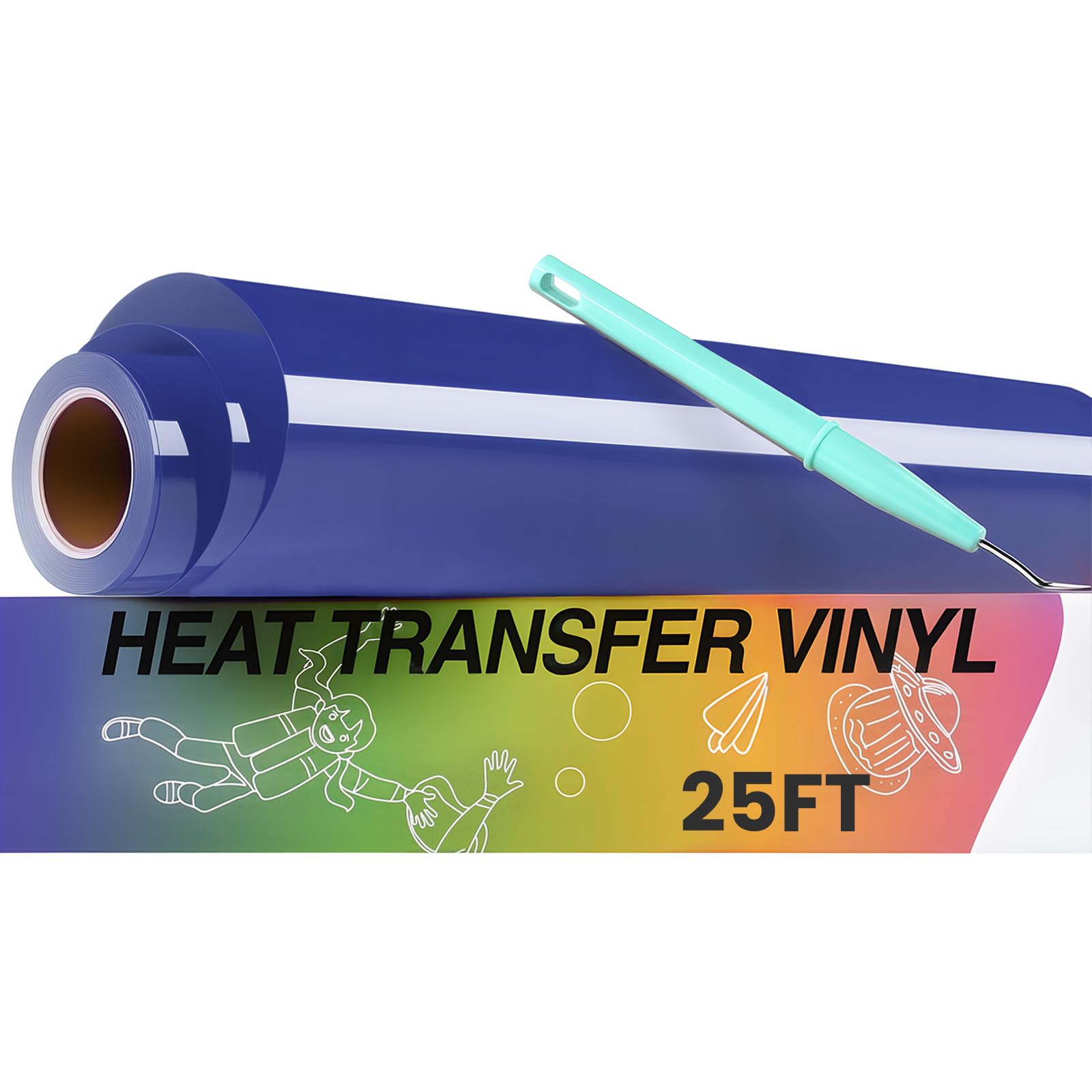 Vinyle de transfert thermique bleu HTVRONT thermocollant qui ne se décolle pas au lavage