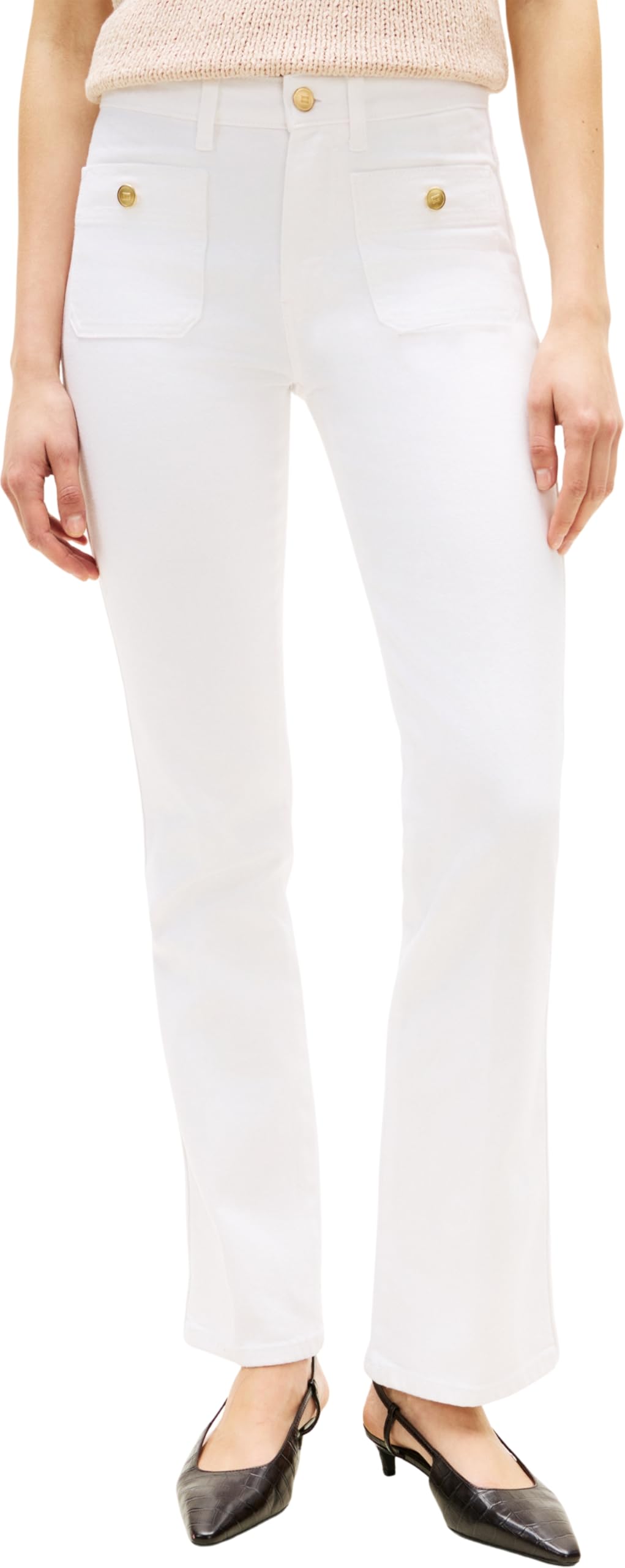 Tommy Hilfiger Women's DNM Clr Bootcut Rw WW0WW48580, White, 27W / 32L