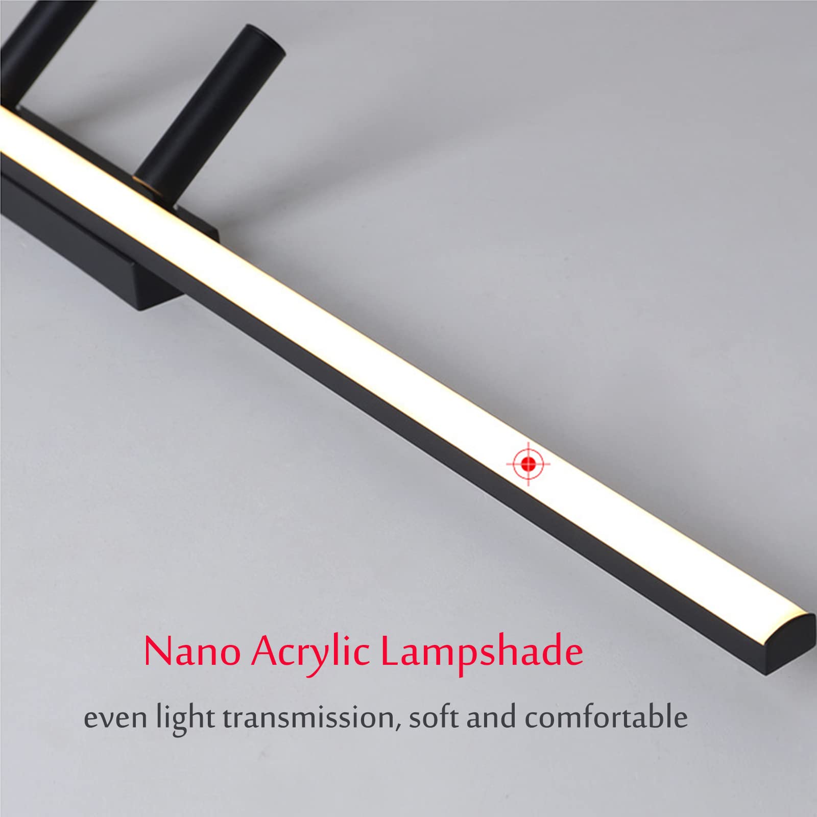 Striscia LED Plafoniera 2 Vie Angolo Regolabile Faretti Moderno Semplice Nero Faretto A Binario per Soggiorno Guardaroba Corridoio,Cool White-100cm