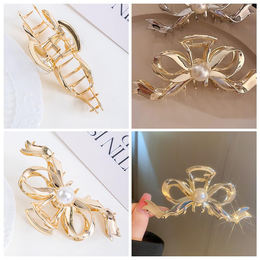 Healeved Jumbo Hair Claw Clip with Bow Design Large Hair Clamp for Thick Styling Lightweight Comfortable Accessory for Women Everyday Use - Image 3