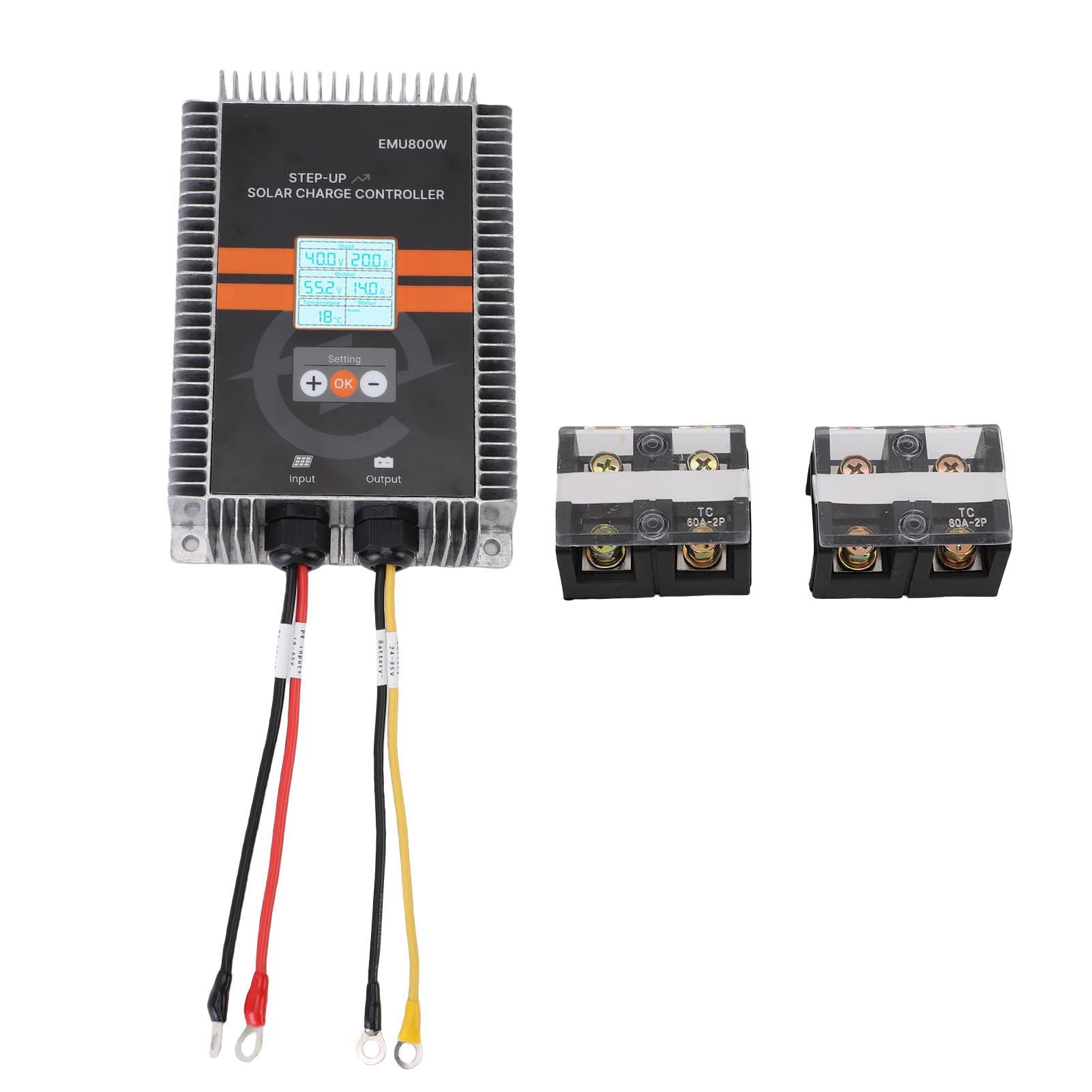 FTVOGUE Regolatore di Carica Solare MPPT, Regolatore Batteria Pannello Solare in Alluminio Display LCD 800W IP65 Ingresso da 0 A 30 A Uscita da 0 A 15 A per Illuminazione Stradale Barca Domestica