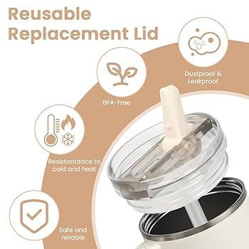 Aazon.co | 2 Pack 40 Oz Tubler Flip Straw Lid Replaceent Fit For Stanley Quencher, Spill