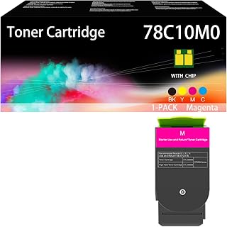 CS421 Replacement (with Chip) for Lexmark 78C10K0 78C10C0 78C10M0 78C10Y0 Toner Cartridge Work for Lexmark CS321 CS421dn CS514 CX421 CX522 CX622 Printers Magenta