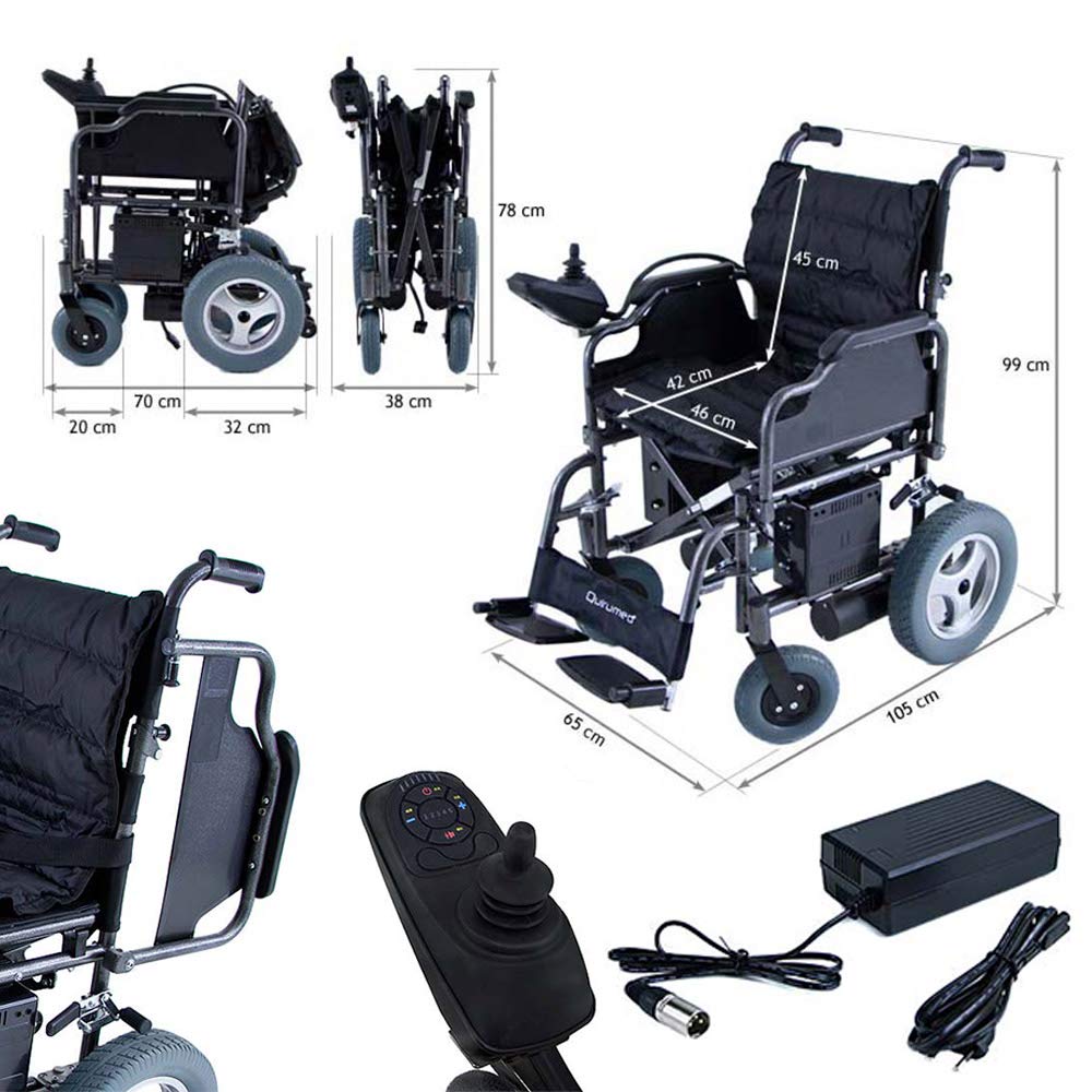 Sedia a rotelle elettrica pieghevole in acciaio