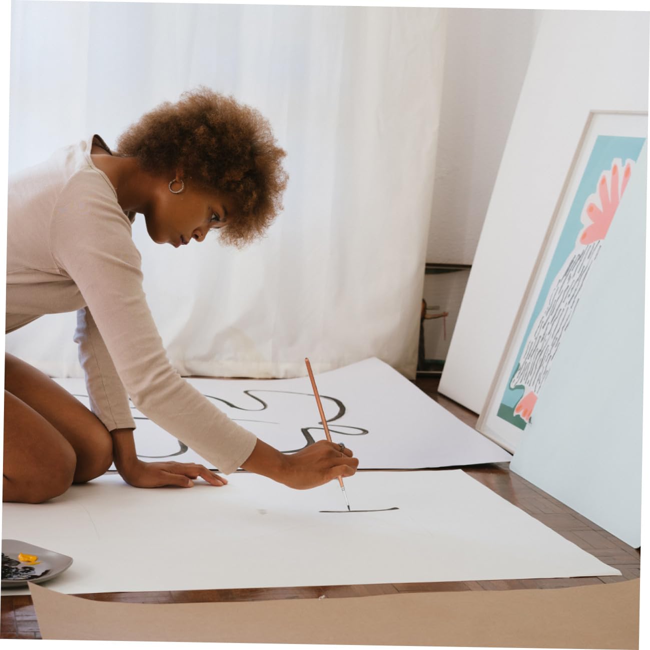 8 Piezas Pinceles Ergonómicos para Pintura Artística Mezcla de Pelo Animal para Acuarela y Óleo Cómodos y Duraderos para Uso Doméstico y Práctica Creativa