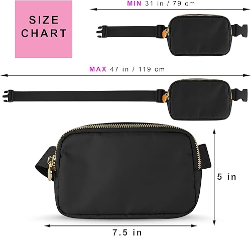 Vista 3 de Riñonera cruzada para mujer Riñonera para mujer Riñonera para mujer Riñonera de moda para mujer, cangurera cruzada para mujer, Negro -, Cinturón