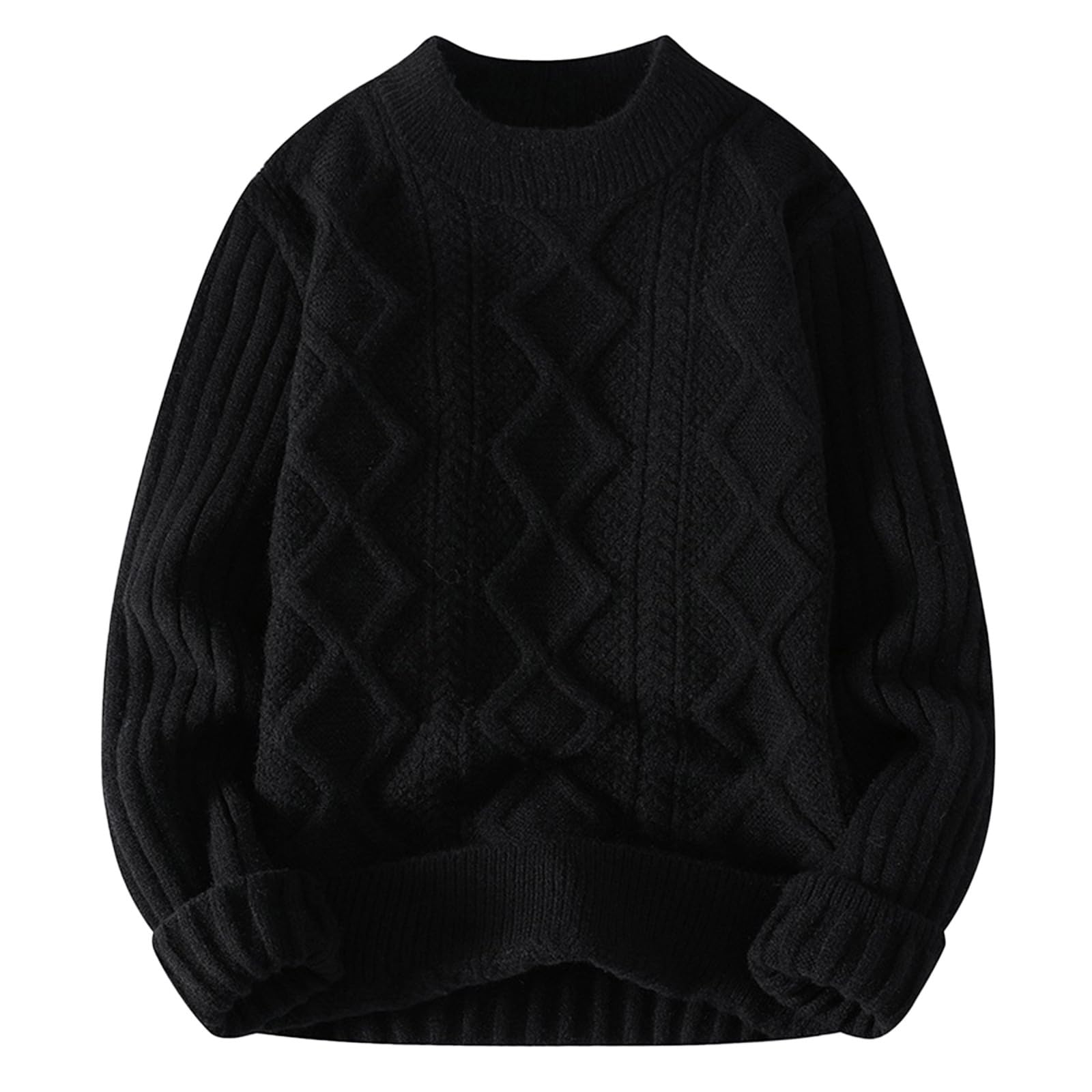 Maglioni E Cardigan da Uomo - Maglie Uomo Invernali Maglione Maglione Girocollo Semplice Tinta Unita Casual Moda Uomo