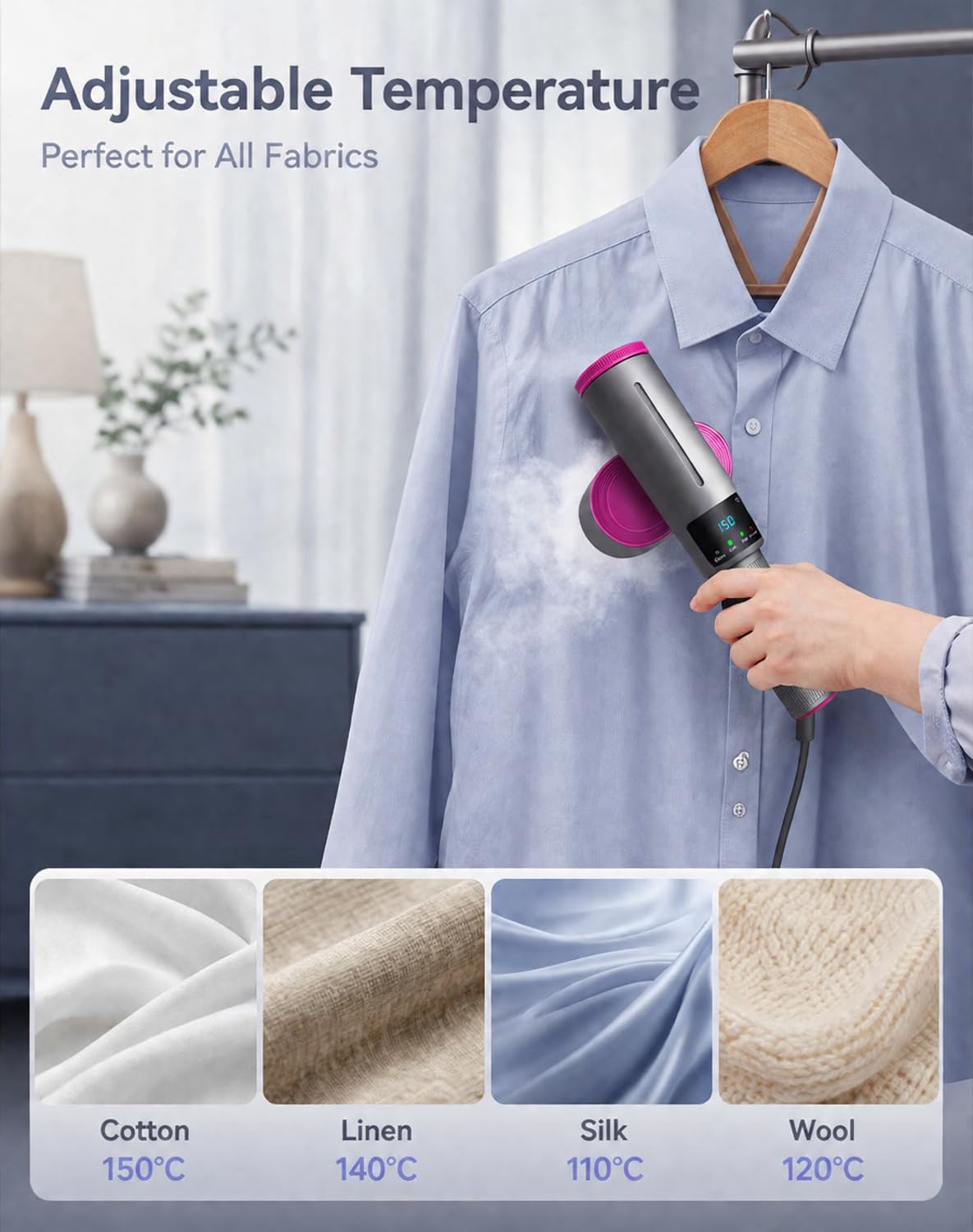 Flexsteam 2 in 1 Travel Steamer Iron Foldable Handheld Garment Steamer | Compacto y Portátil, Uso en Viajes, Diseño Plegable, 2 en 1