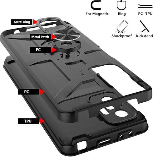 Miniatura 4 de Jeylly Funda para Redmi Note 10 Pro, Redmi Note 10 Pro Max con protector de pantalla de vidrio templado, resistente a prueba de golpes 360