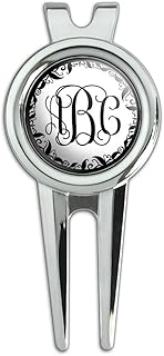 Graphics and More Personalized Custom Golf Divot Repair Tool and Ball Marker - Monogram Fancy Font Vine Outline