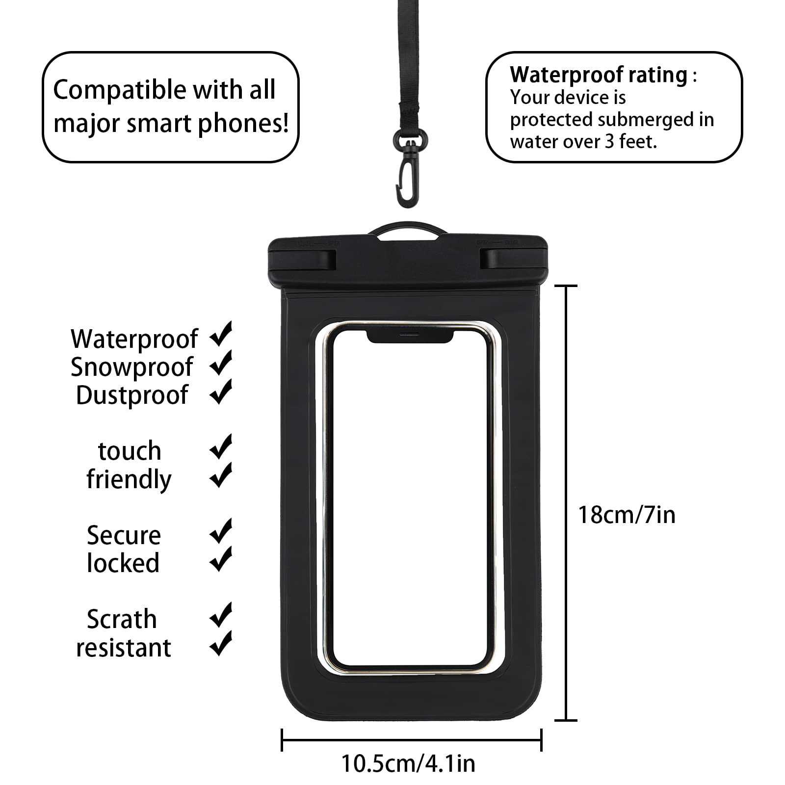 Coolzon Borsa Impermeabile-Sacca Impermeabile con Custodia Impermeabile per Cellulare, Sacca Stagna con Tracolla Regolabile per Kayak Rafting Canottaggio Campeggio Viaggiare Nuoto, 10L Rosa