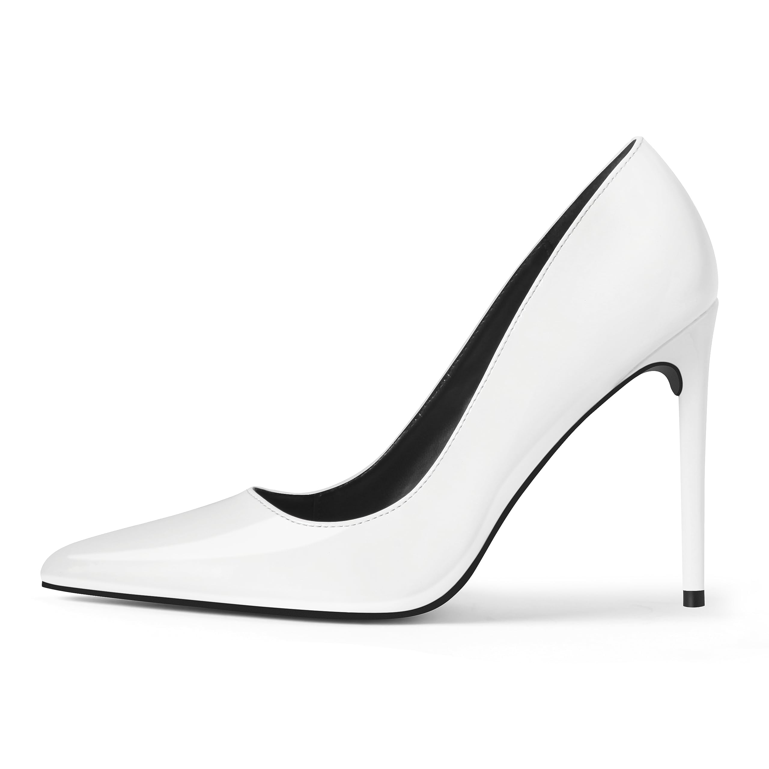 Women's Pumps Slip On High Heels with Pointed Toe 4.1 Inch Stiletto Bridal Party Dress Heels for Casual