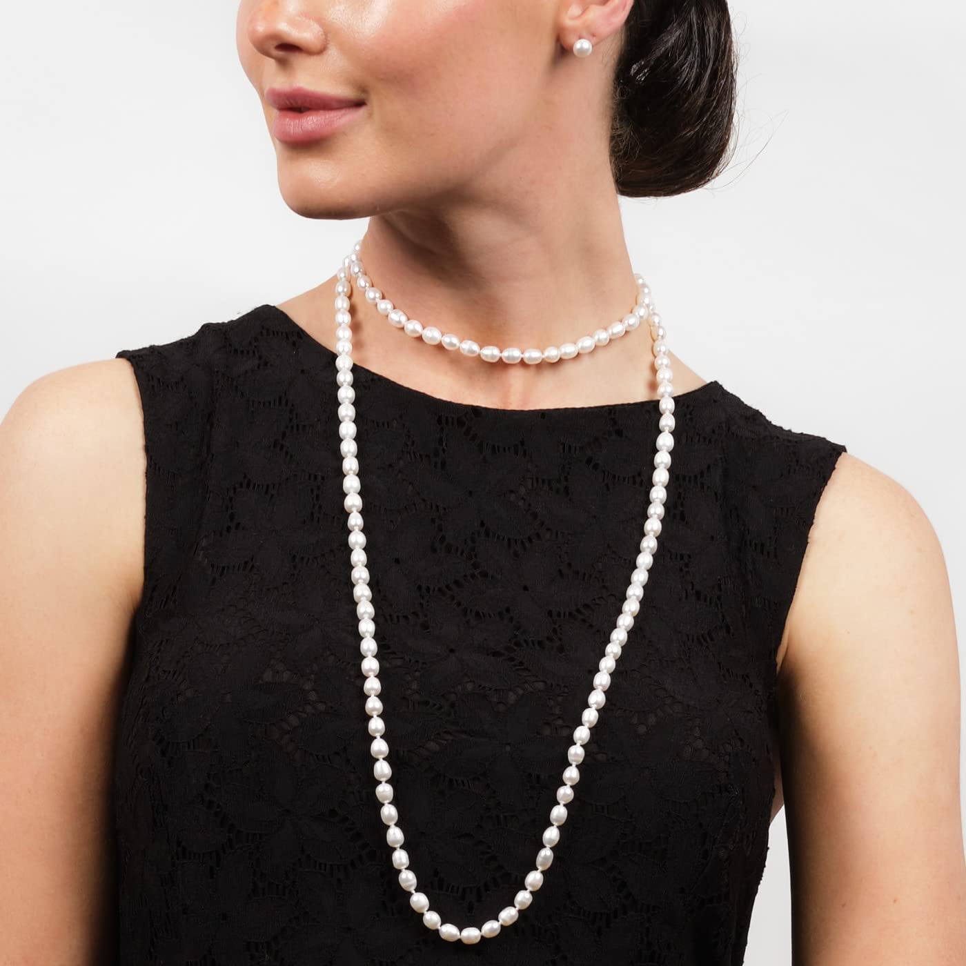 Treasure Bay Collana Lunga di Perle Bianche d'Acqua Dolce