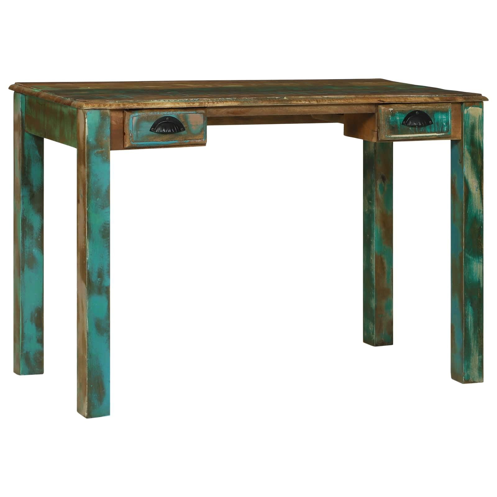 Scrivania marrone 112 x 55 x 76 cm in legno massello riciclato