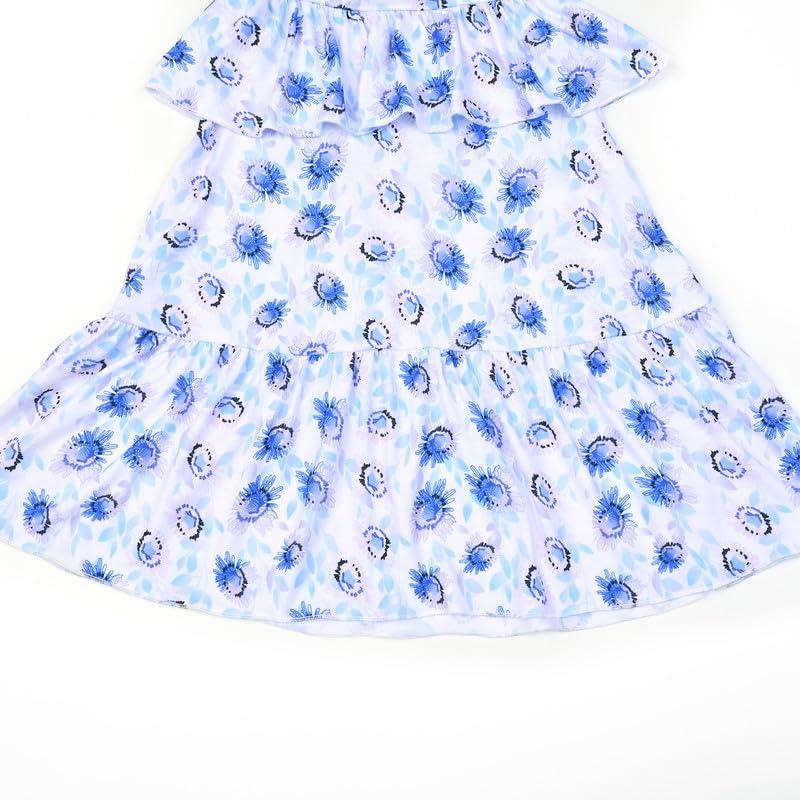 Mirawise Girls Flutter Sleeveless Dresses Tank Twirl Swing Party Dress Long Ruffle Summer Dress 6-13Y4