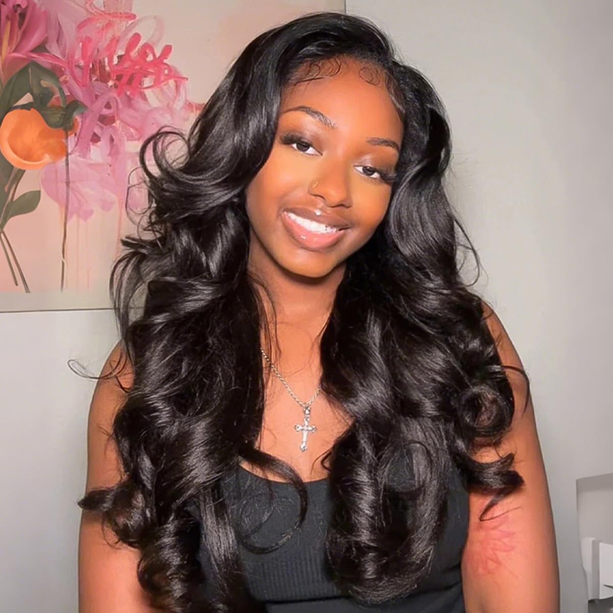 ISEE Half Wig Human Hair Butterfly Layered Cut Yaki Glueless Wig 22 Inch