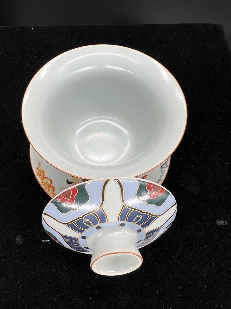 龍三才蓋碗 陶磁製 茶器 茶碗 茶杯 湯呑 煎茶道具 中国美術 龍三才蓋碗 陶磁製 茶器 茶碗 茶杯 湯呑 煎茶道具 中国美術 中国