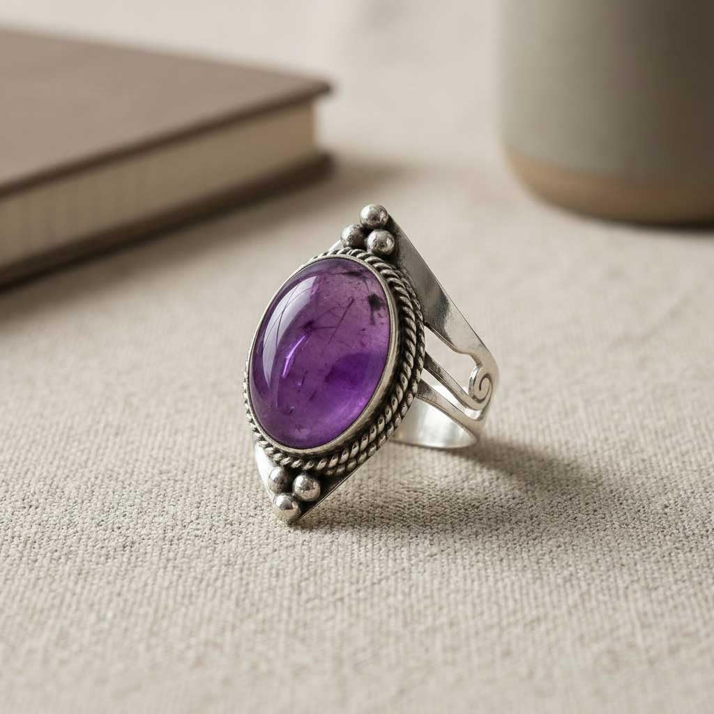 Handmade 925 Sterling Silver Plated Ring Natural Gemstone Carnelian, Rose Quartz, Tiger Eye, Crystal Oval Boho Jewelry For Women