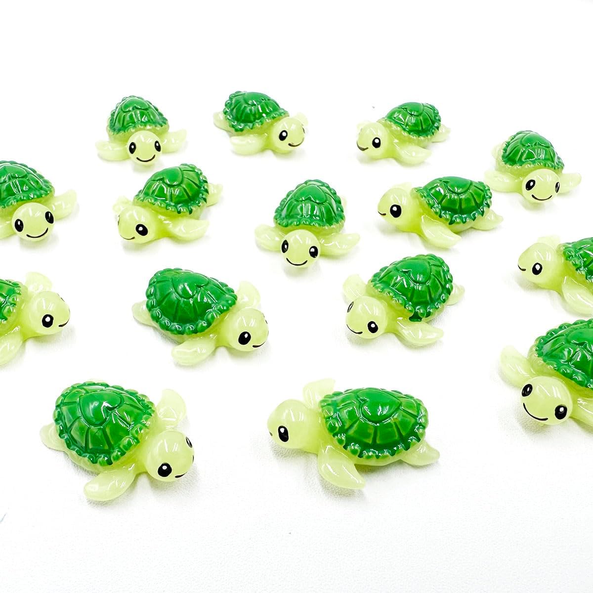 Suartus Mini Green Turtle - 30Pcs Resin Miniature Sea Turtle Figurines Tortoise Turtles Miniature Figurines Ocean Animals Outdoor Statue for Fairy Garden Micro Landscape Decor Ornament - Image 5