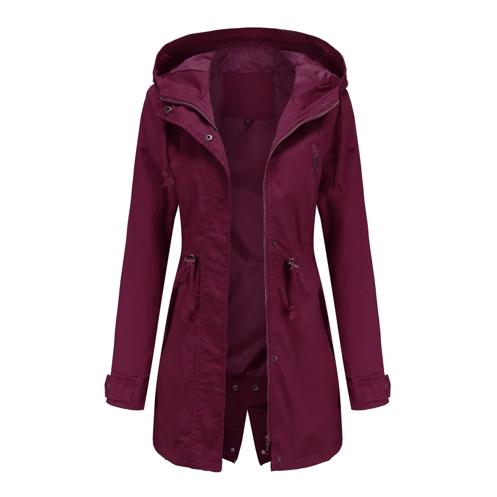 Generisch Chaqueta para silla de ruedas Active Outdoor Trench Windbreaker Abrigo con ligero, talla grande, chaqueta impermeable para mujer