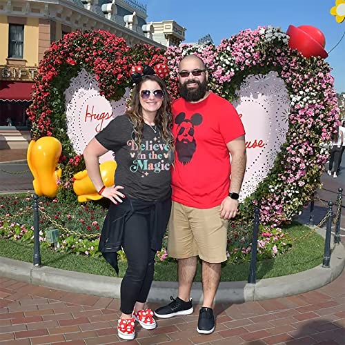 FRYAID Magical Shirt Women Believe in The Magic Tshirt Kingdom Castle Tie Dye Tee Family Holiday Vacation Short Sleeve Tops4