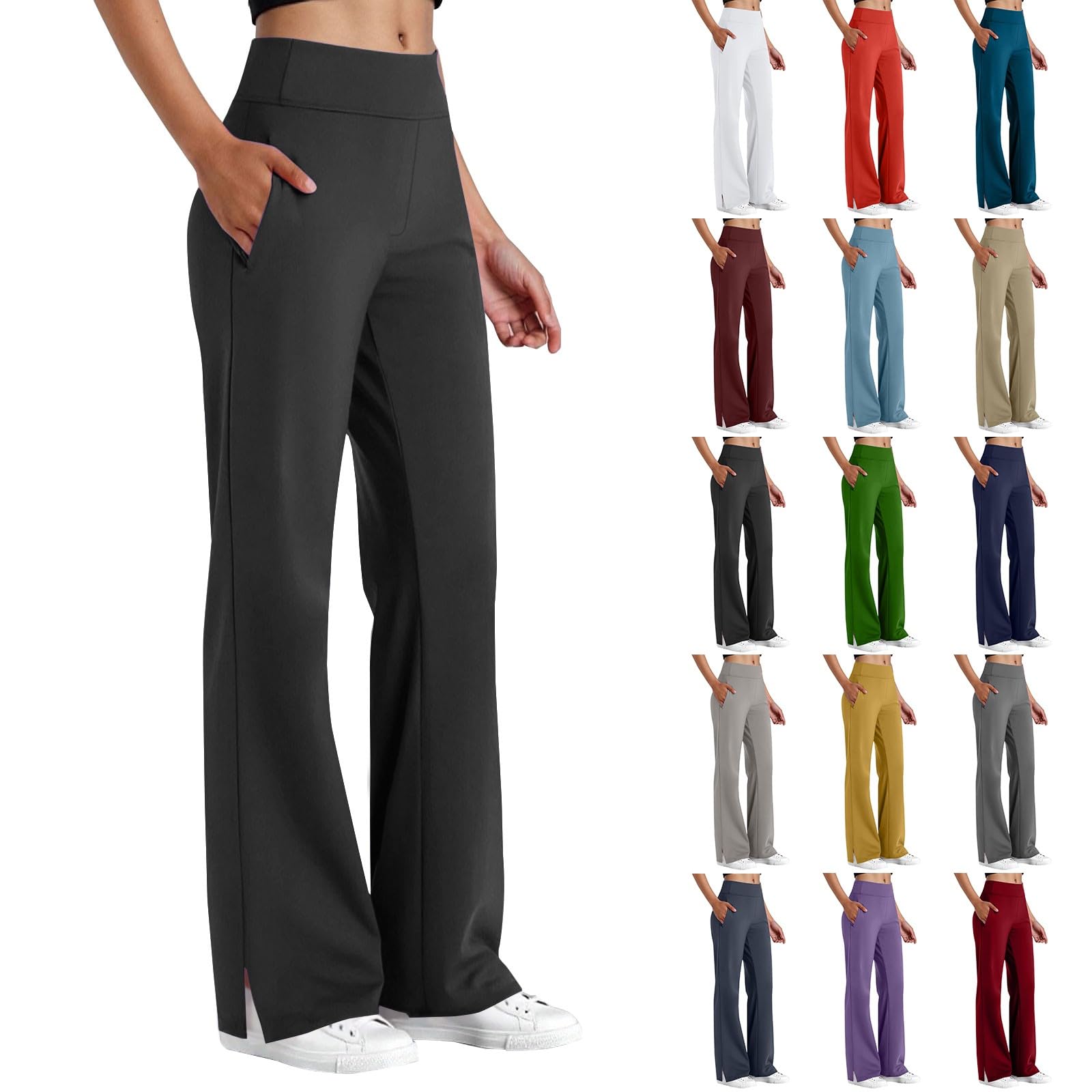 Broek met hoge taille voor zachte yoga dames marineblauw