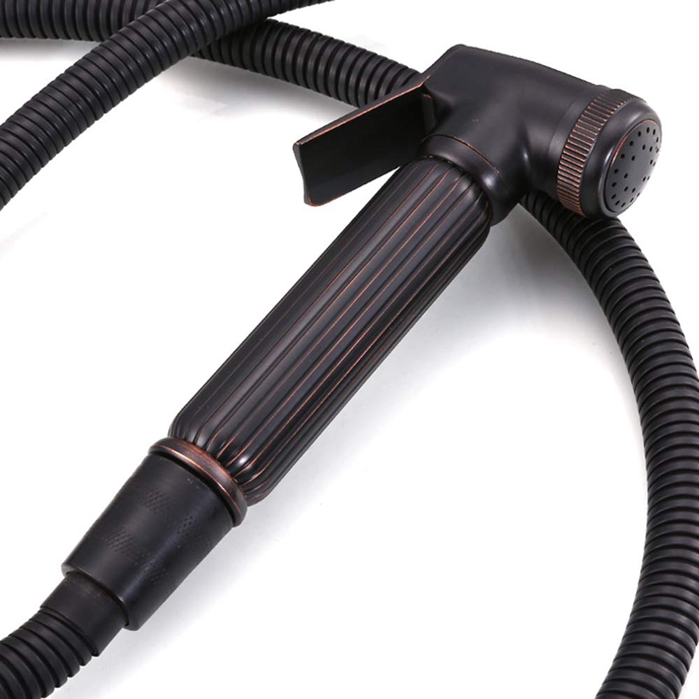 Bidet Pulvérisateur avec Eau Froid Laiton Poignée Simple Montage Mural Ensemble de Robinet Vaporisateur Hygiénique pour Hygiène Personnelle,Black Bronze