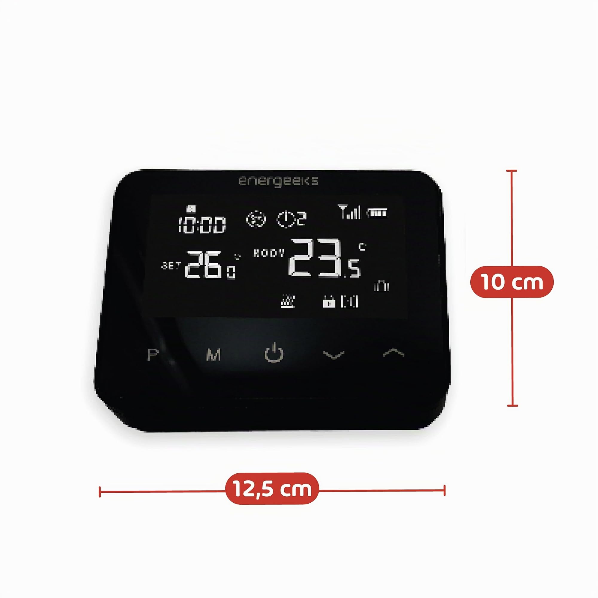 Energeeks Phoenix - Termostato WiFi Inteligente - Automático y Programable - Compatible con Calderas de Gas, Gasoil, Pellet y Suelo Radiante - Control Remoto por App - Compatible con Alexa y Google