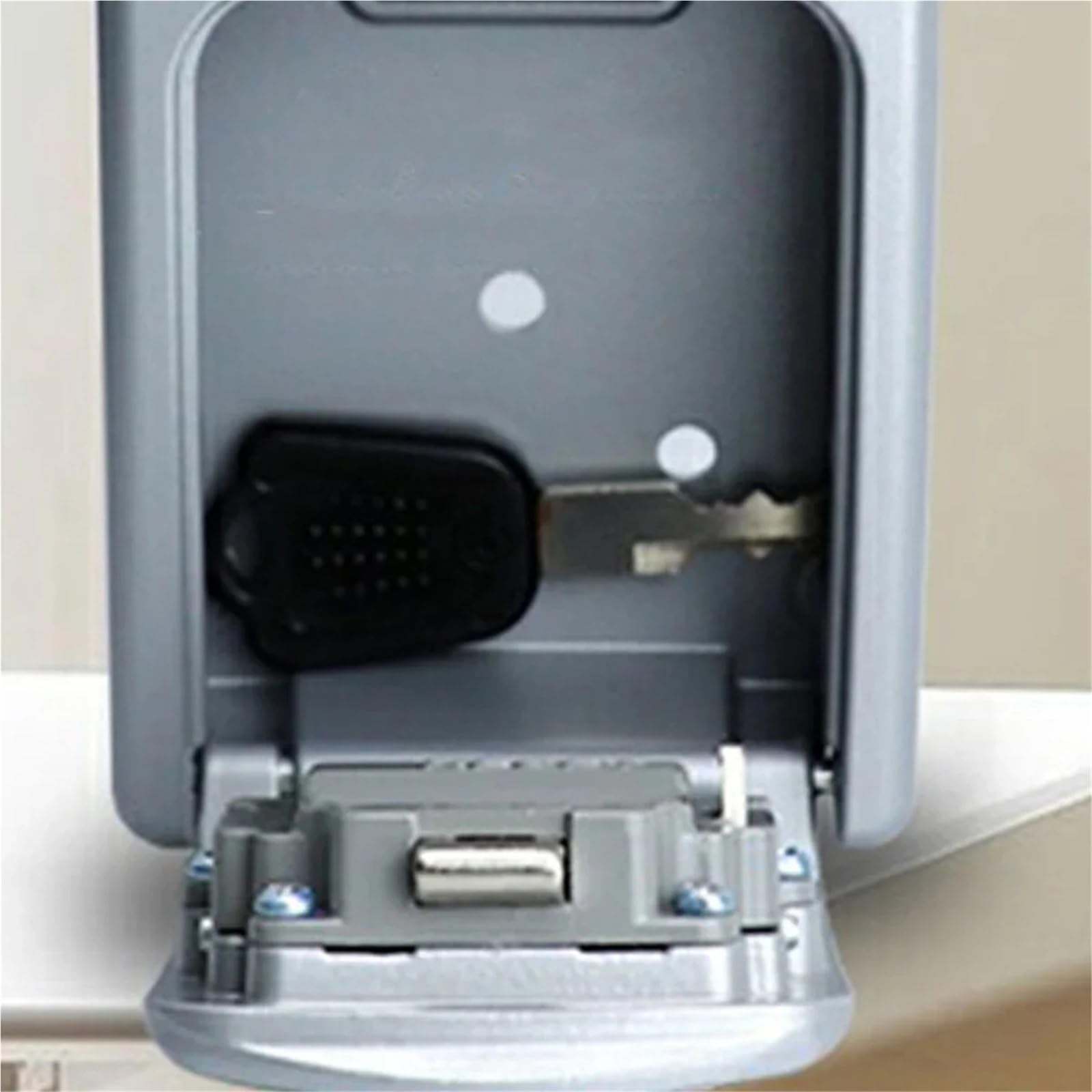 Boîte de rangement murale étanche en alliage de zinc avec serrure ionique C pour intérieur et extérieur, pour un usage domestique (ABS gris T1)
