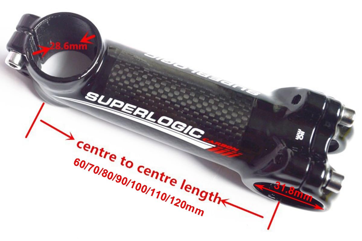 Accessoire vélo,tige de guidon de vélo en carbone,en aluminium,à 7 degrés,25.4,50 60 70 80mm