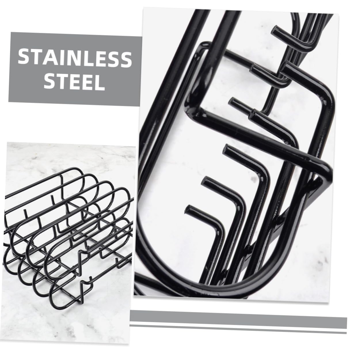 IMIKEYA Per Barbecue Supporto per Costine e Pollo Resistente per Carne e Verdure Accessorio da Portatile