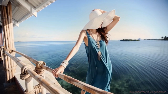 Sombrero blanco de paja para mujer con ala ancha miniatura 7