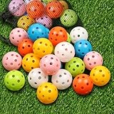 THIODOON Golf-Übungsball, Luftstrom, hohl, Übung, Golfbälle, 40 mm, Kunststoff, Golfbälle für Schaukelübungen, Fahren, Zuhause, Outdoor, Golfspiele für Erwachsene und Kinder, 24 Stück