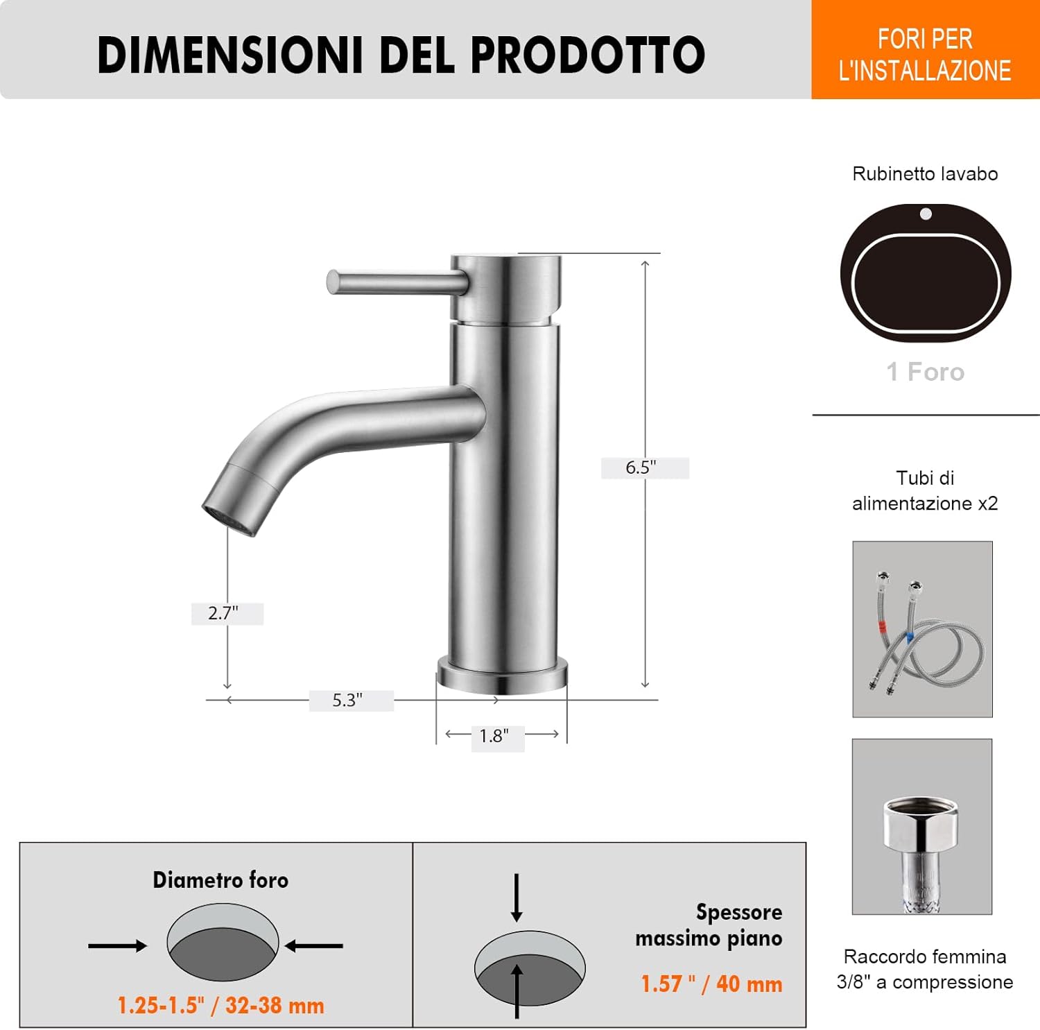 Ibergrif M11003A Product Dimensions and Installation Requirements