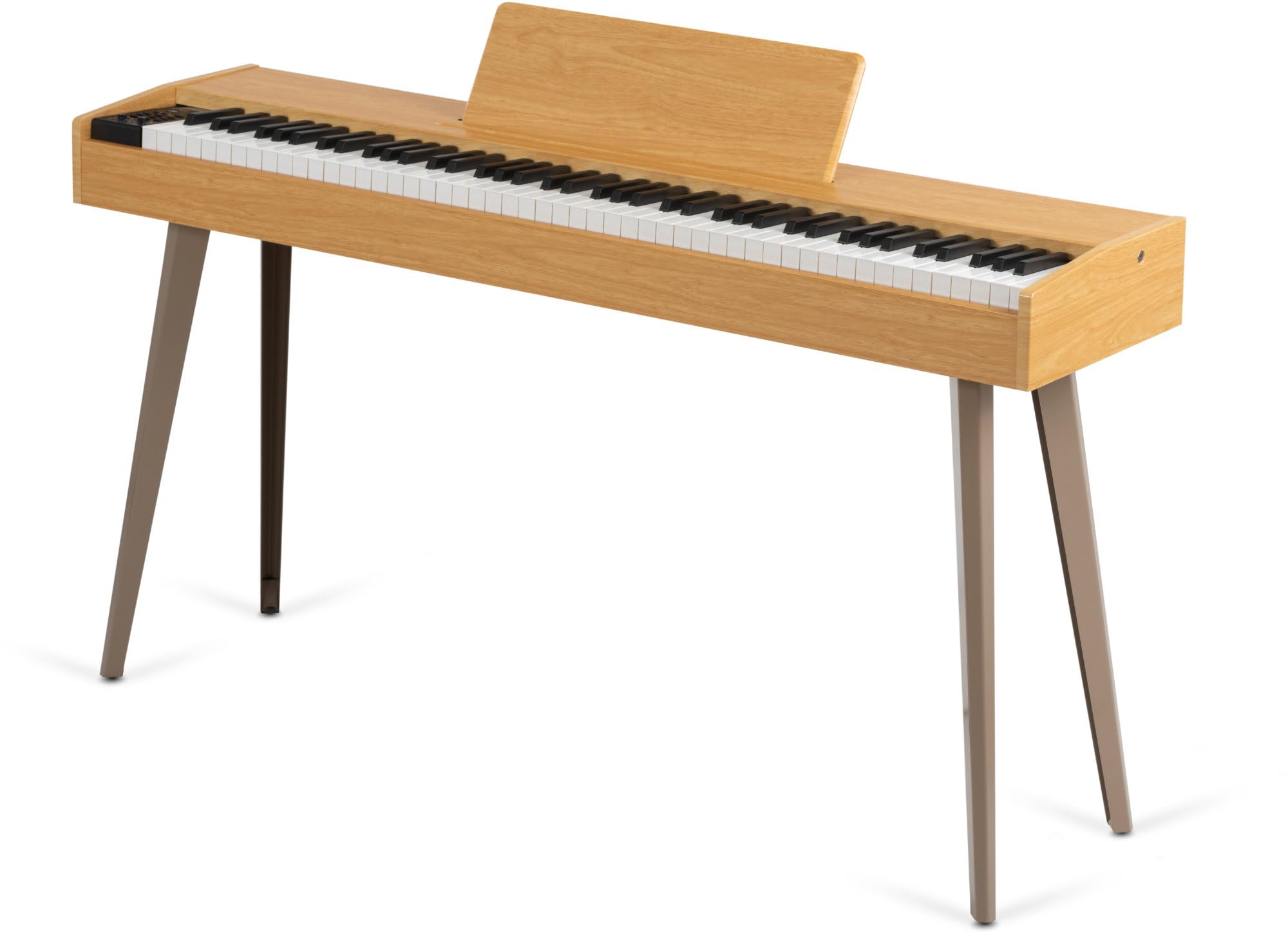 McGrey DP-17 AL Design Piano Set Frassino Chiaro, Polifonia a 128 voci | 88 tasti pesati con meccanica a martello, Dinamica di tocco (On, Off), 80 brani demo interni, 128 suoni, 2x cuffie, Cuffie