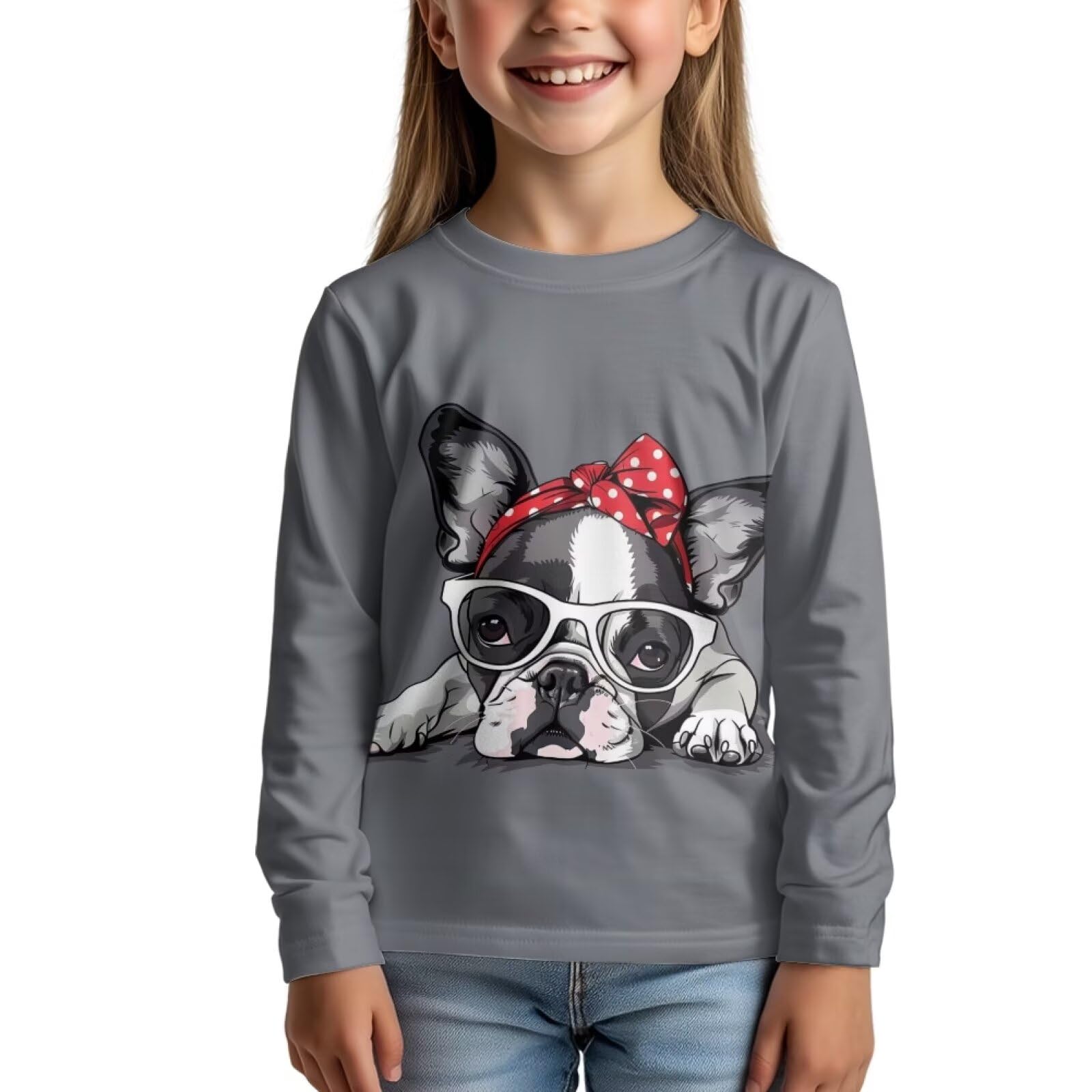 Uourmeti Girls Graphic Tees Long Sleeve T Shirts for Teens Casual Tshirts Junior Sportswear Fall Tops