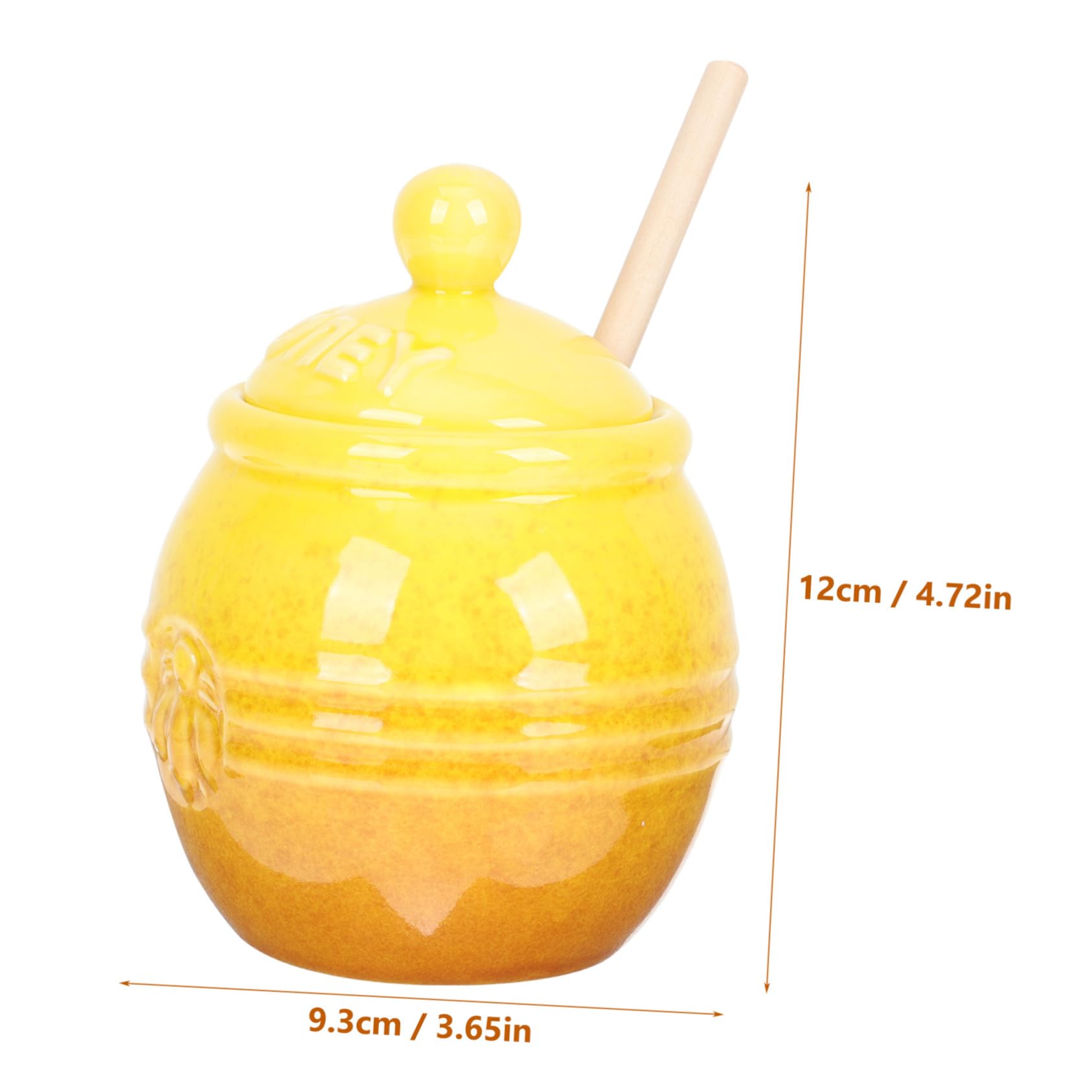 Ciieeo Ceramic Honey Storage Jar with Wooden Dipper Cute Honey Pot for Kitchen for Home