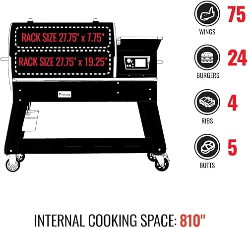 Miniatura 7 de recteq Parrilla para ahumar pellets Deck Boss 800, Ahumador eléctrico de pellets, Parrillas y fumadores al aire libre, Parrilla para barbacoa con