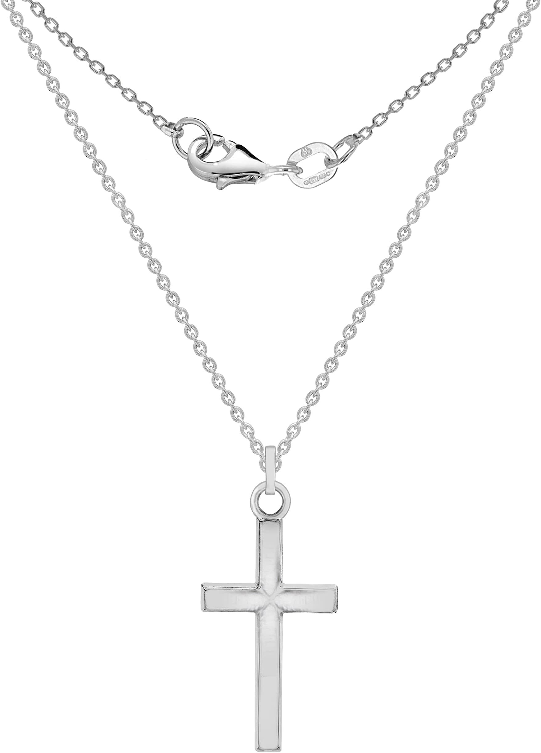 Women's Sterling Silver Cross Pendant on Chain Necklace of 46 cm/18 Inch