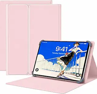 For Aiwa tab AS12 ケース 11.97インチ タブレットケース マグネット着脱式 3段階スタンドスロット＆視野角度調節 スタンド機能 四隅テンションクリップ固定 耐衝撃設計 PUレザー 高級PUレザー (ピンク, Aiwa tab AS12)