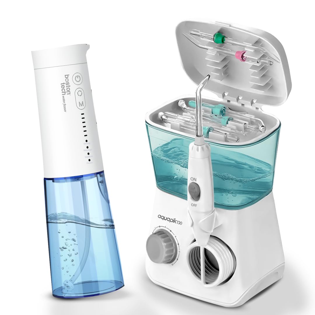 Boston Tech Aquaik ONE, hydropulseur portable, élimine plaque dentaire, orthodontie