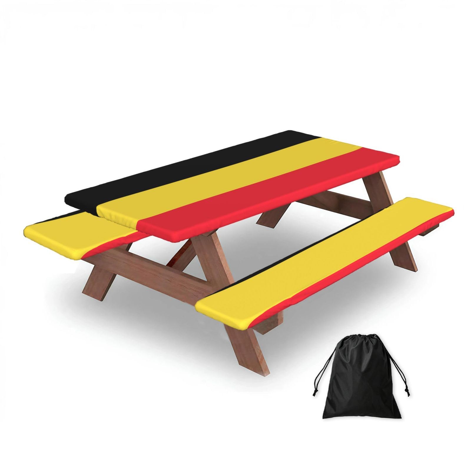 Flag of Belgium Rectangular water-repellent picnic tablecloths, outdoor camping, picnic, BBQ