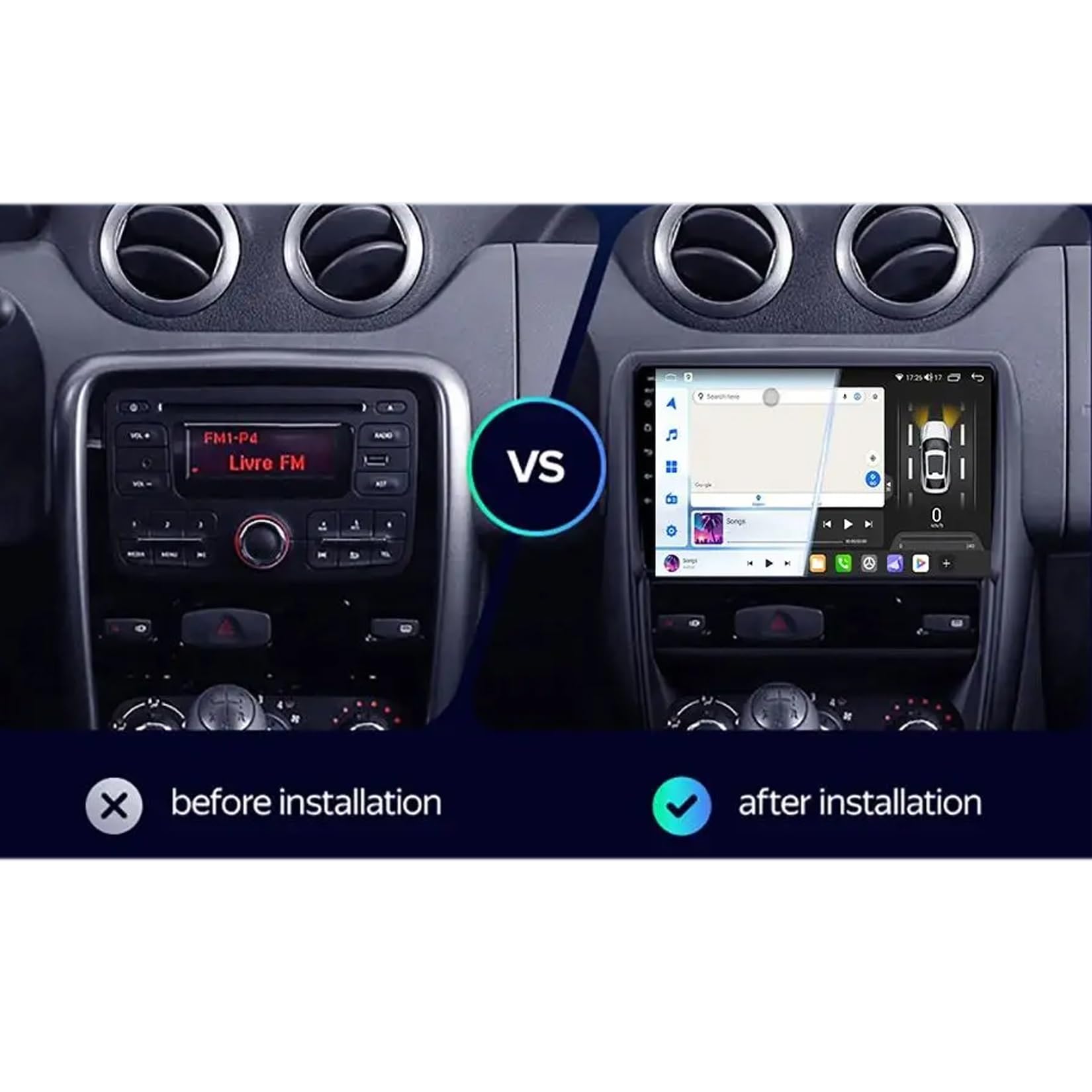 Samochodowe radio stereo z ekranem dotykowym i systemem Android 15 do Nissana Terrano 2014-2020 z BT FM DSP RDS GPS, sterowaniem z kierownicy, kamerą cofania HD z ekranem dotykowym i systeme