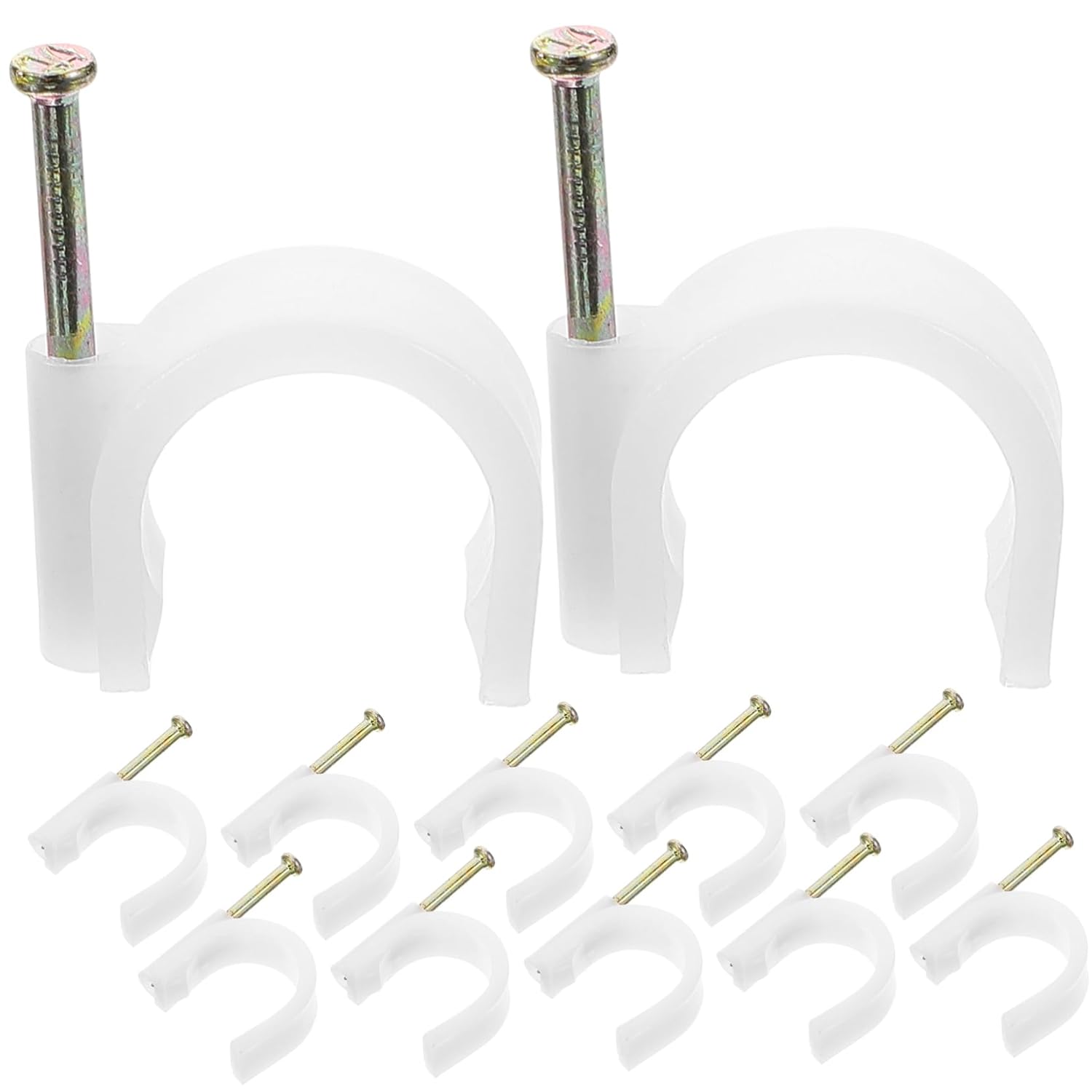 50pcs Nail Clips for Ethernet Cable Management Durable Pe Cable Staples for Easy Installation Shaped Wire Holders for Organizing Cords Office