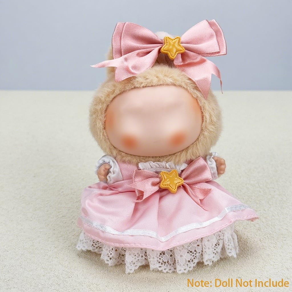 Doll Clothes & Outfits for Blind Box Plush Toy Figures - Complete Dress Sets with Accessories for Sitting & Standing Poses (for 15~17cm/ 5.9~6.7inch Dolls)