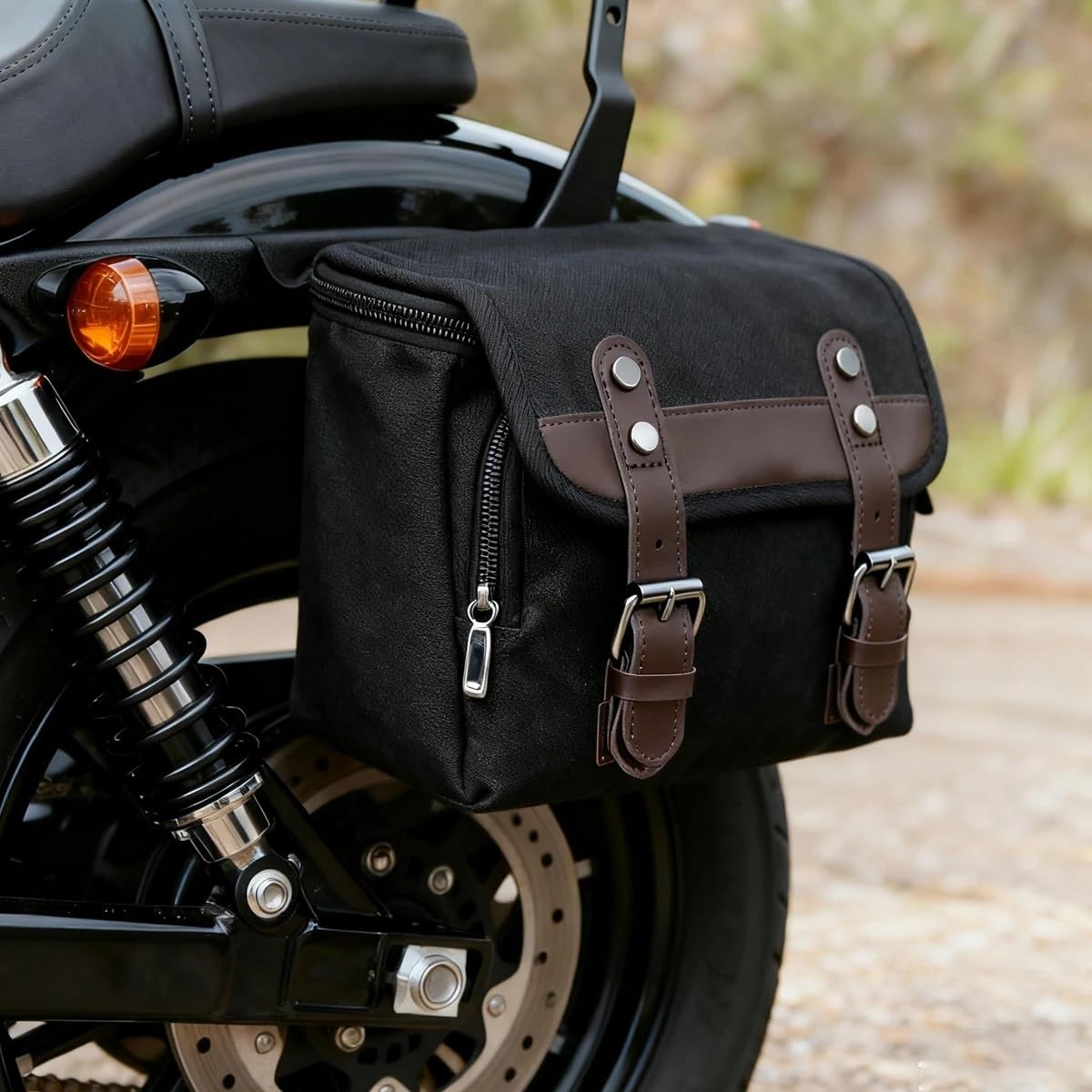 borsa sella moto Accessori moto Borsa laterale Strumento Borse da viaggio per bagagli di grande capacità sella per motore universale per la maggior parte dei modelli(Plus Size Brown)