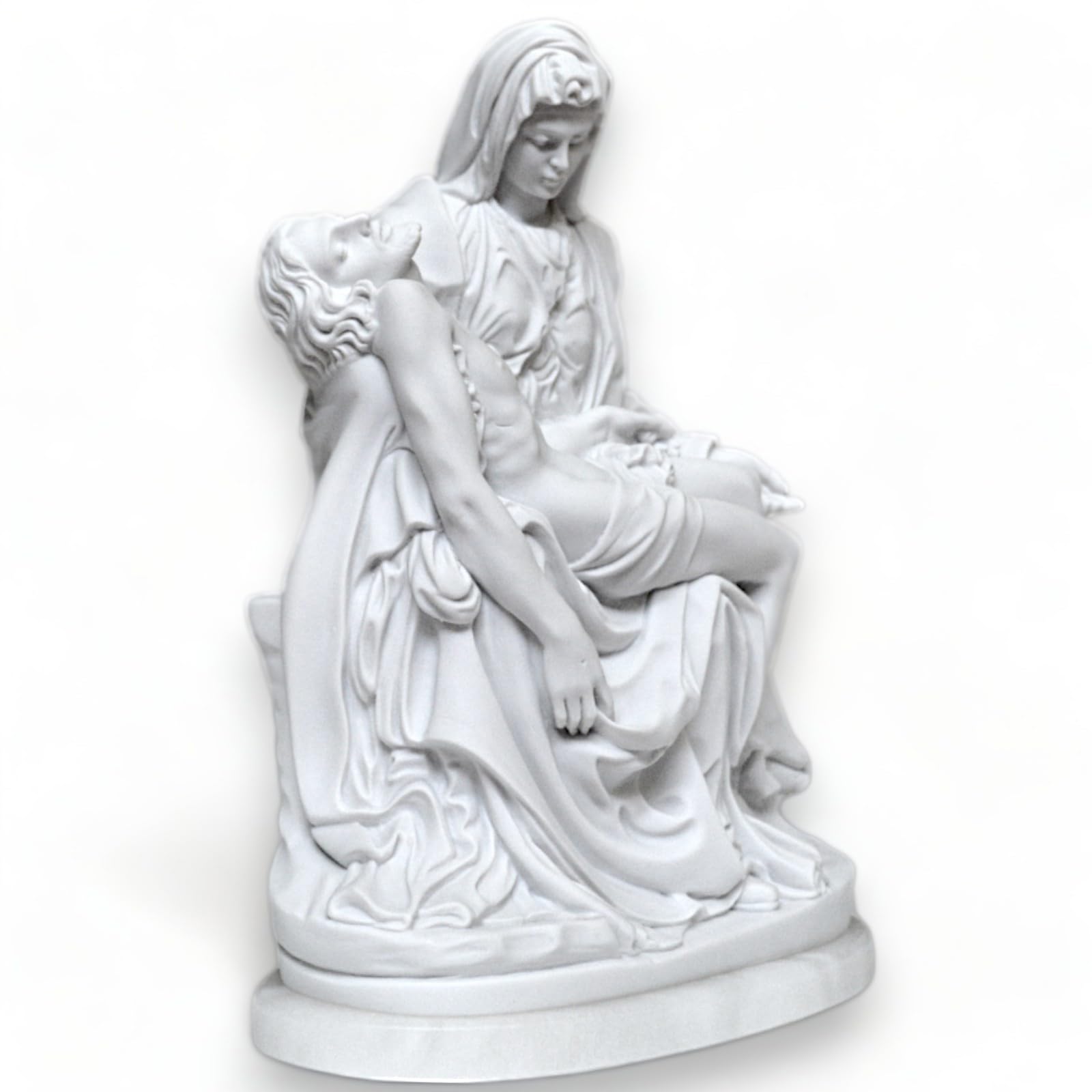 La Piedad de Miguel Ángel Escultura con base de mármol, varios tamaños, 23 cm