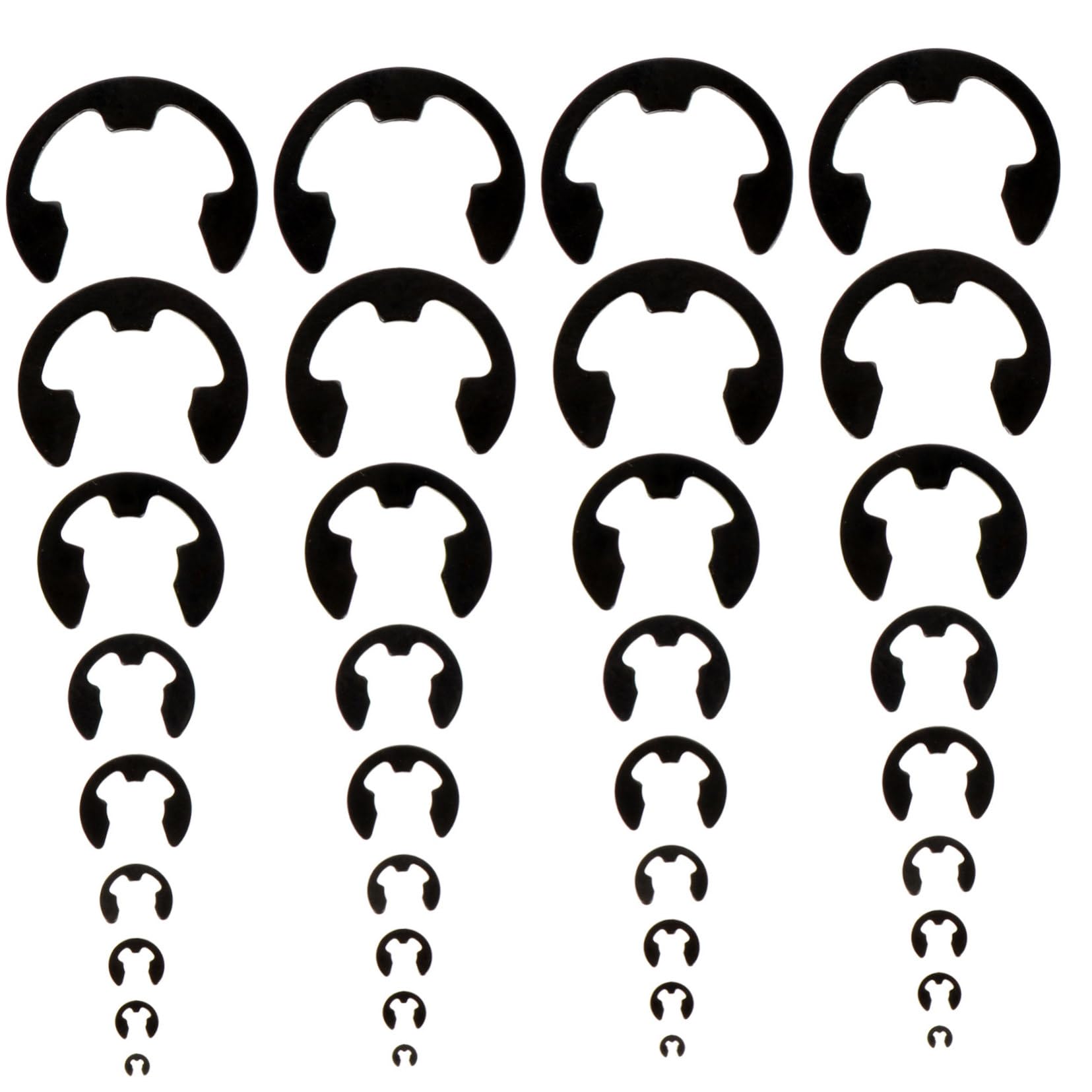 STOBAZA 328pcs 9 External Retaining Snap Rings Assortment From Manganese Transparent Organizer Case for Quick Access and