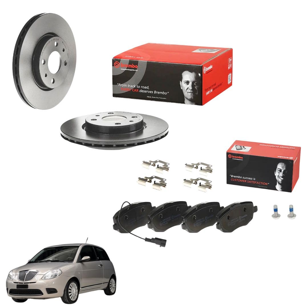 DISCHI FRENO E PASTIGLIE BREMBO COMPATIBILE CON LANCIA Y YPSILON 1.2-1.4 1.3 DAL 2003 al 2011