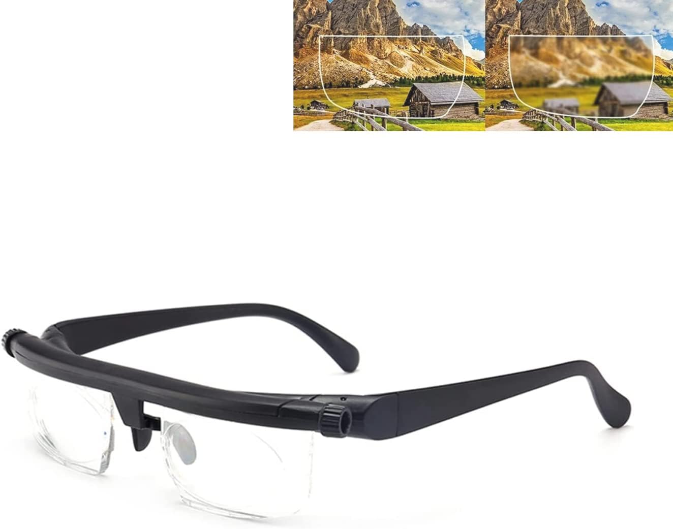 Tiliraiy Adjustable Focus Glasses Dial Vision Near and Far Sight,Flexvision Self Adjusting Glasses,Dial Adjustable Glasses (1)